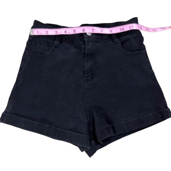 Brandy Melville ~ Black Denim Shorts ~ high waisted ~ size Small - Picture 5 of 7